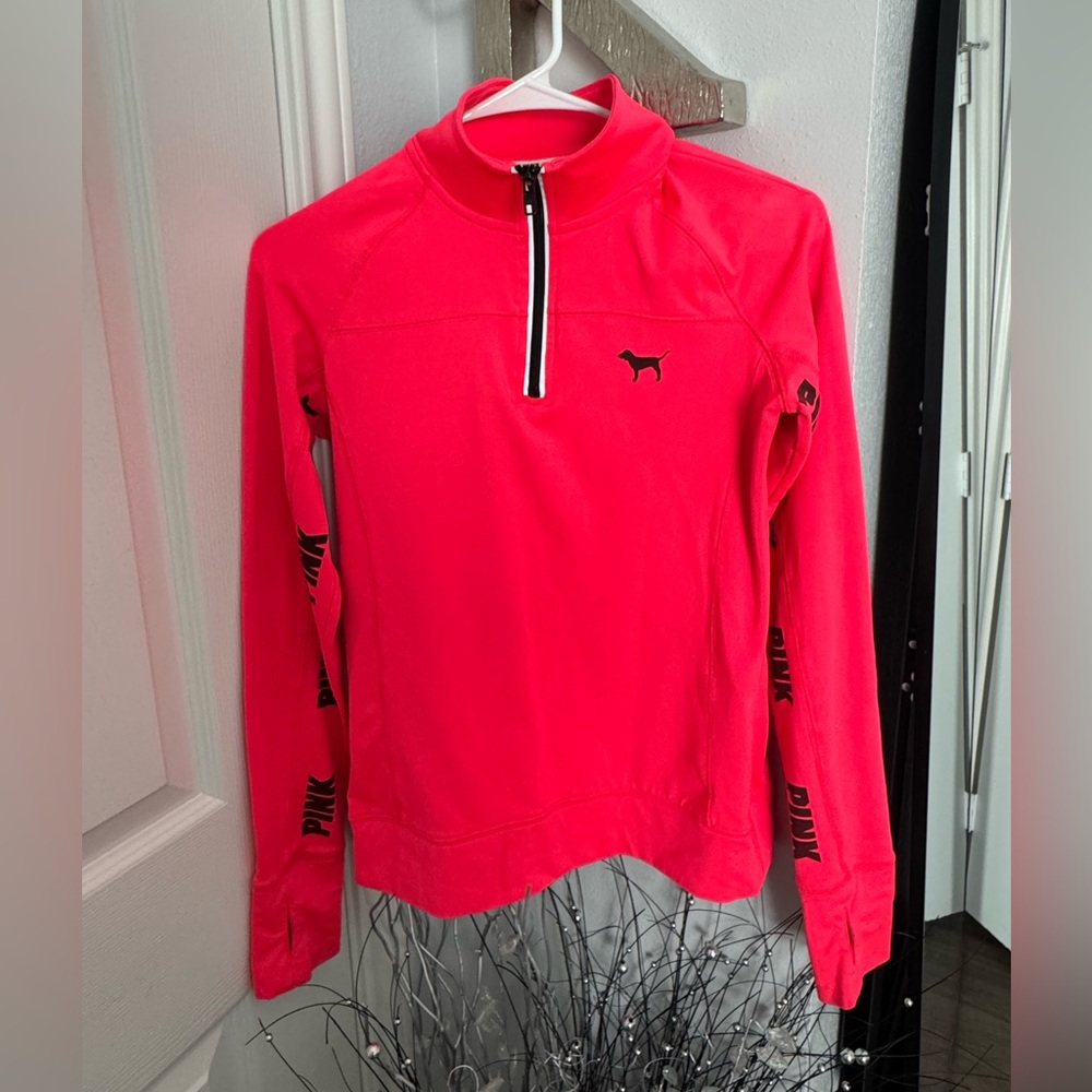 PINK Victoria's Secret Neon Pink Half-Zip Pullover